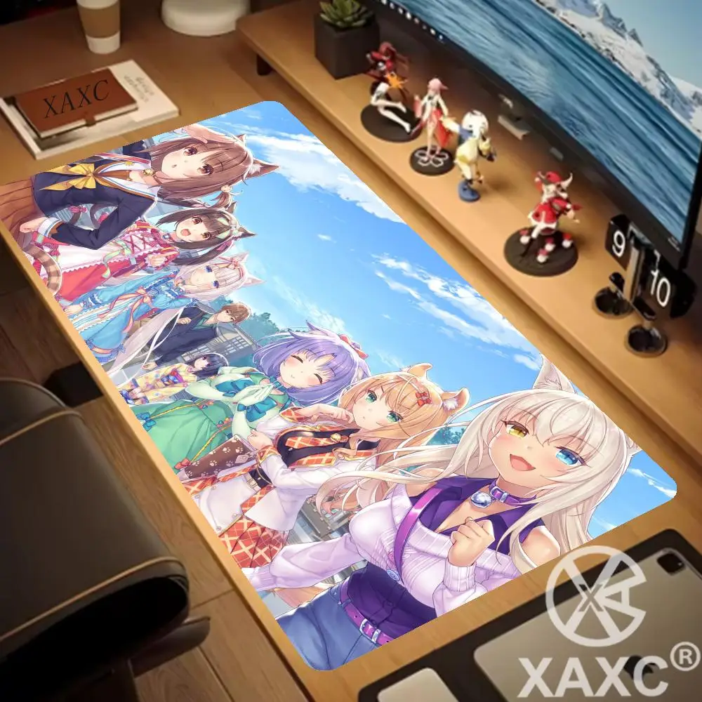 Home HD Computer Table Pad Rubber MousePad Anime Nekopara Carpet Game Office Laptop Soft Table Pad Desktop Protect Mat XAXC