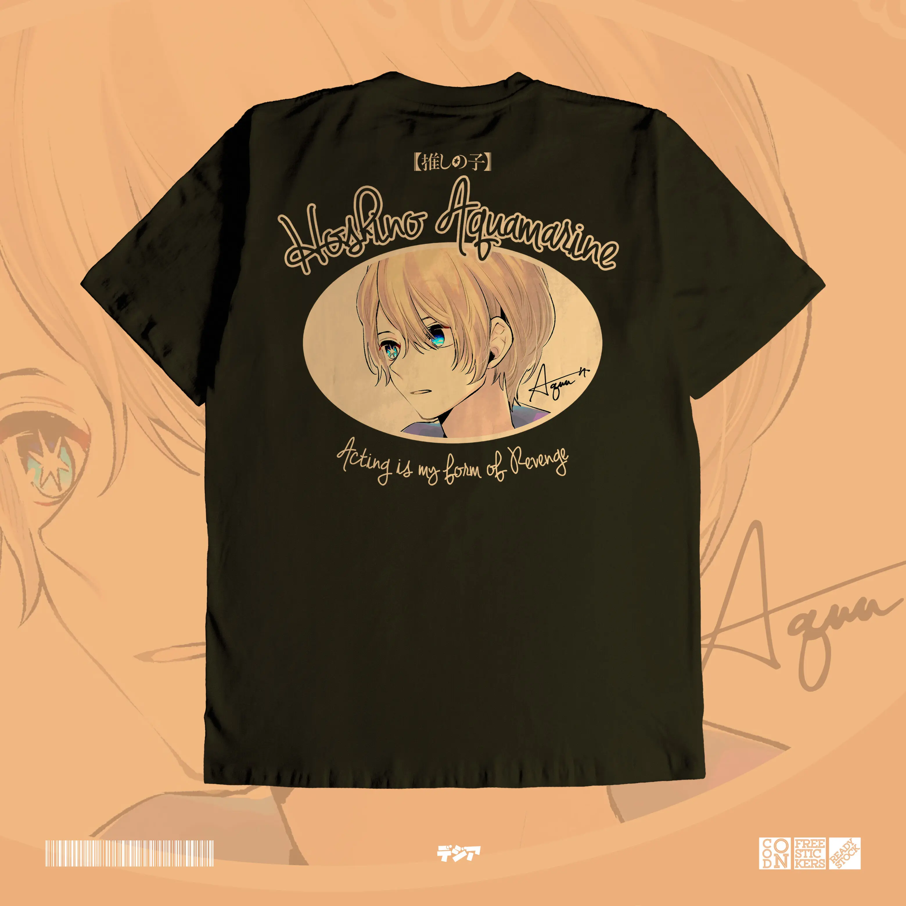 Aquamarine Aqua Hoshino Oshi no Ko Ai Hoshino Ruby Idol B-Komachi Kaos Anime Manga Baju T-Shirt Jepang DJA Cloth