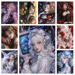 Handmade DIY Cartoon Girl Diamond Painting Picture Full Circle Square Kit Cross Embroidery Mosaic Home Decoration
