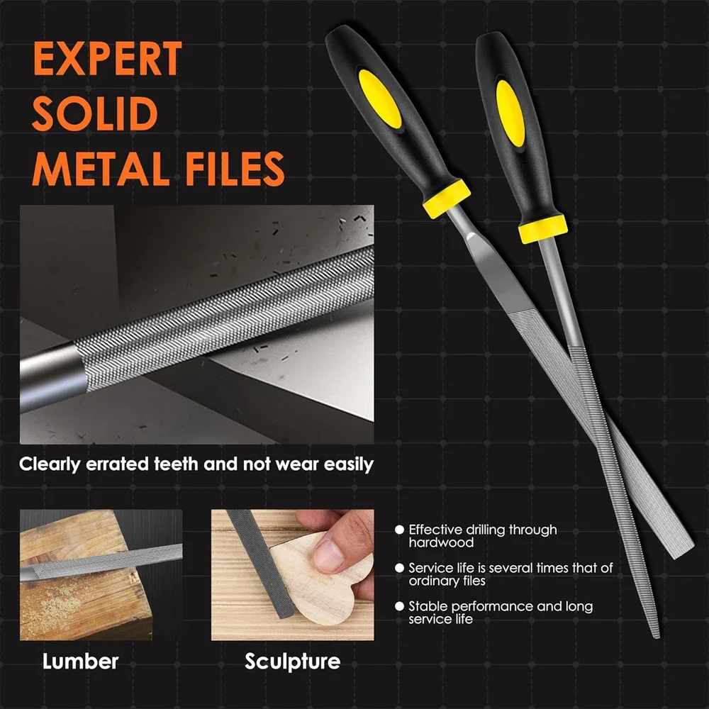 5/10pcs Needle File Set High Carbon Steel File Set Non-Slip Handle Hand Metal Tools for Wood Plastic Model Jewelry and DIY