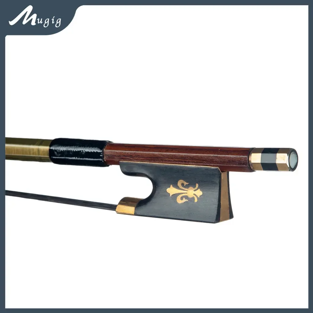 Mugig Brazil Wood Violin Bow 4/4 Size Violin Bow Brazilwood Stick W/ Ebony Frog Well Balanced