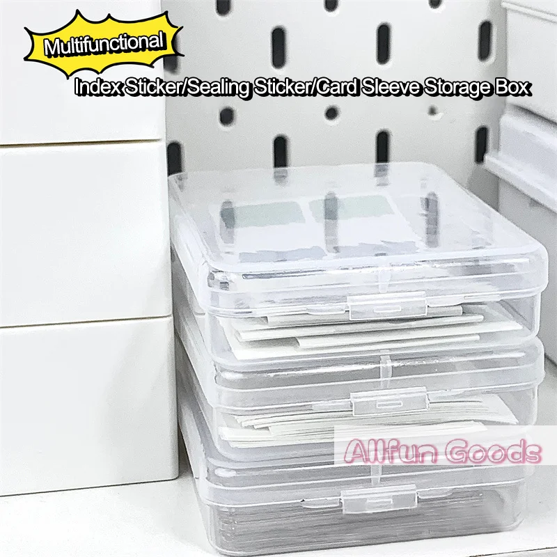 Transparent Storage Box Card Holder Film Storage Box Sticker Stationery Storage Box Square Clear Jewelry Storage Case Sorter Box