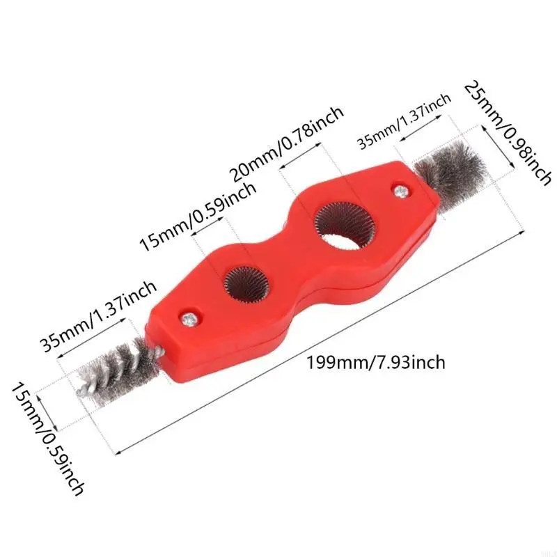 A9LA Double Headed Car Battery Terminal Brush for Easy Metal Surfaces Polishing Tool