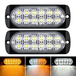 12 LED Strobe Lights Emergency Flashing Beacon Warning Light 12V 24V Stroboscopes For Auto DRL Car Truck Police Amber Red Blue