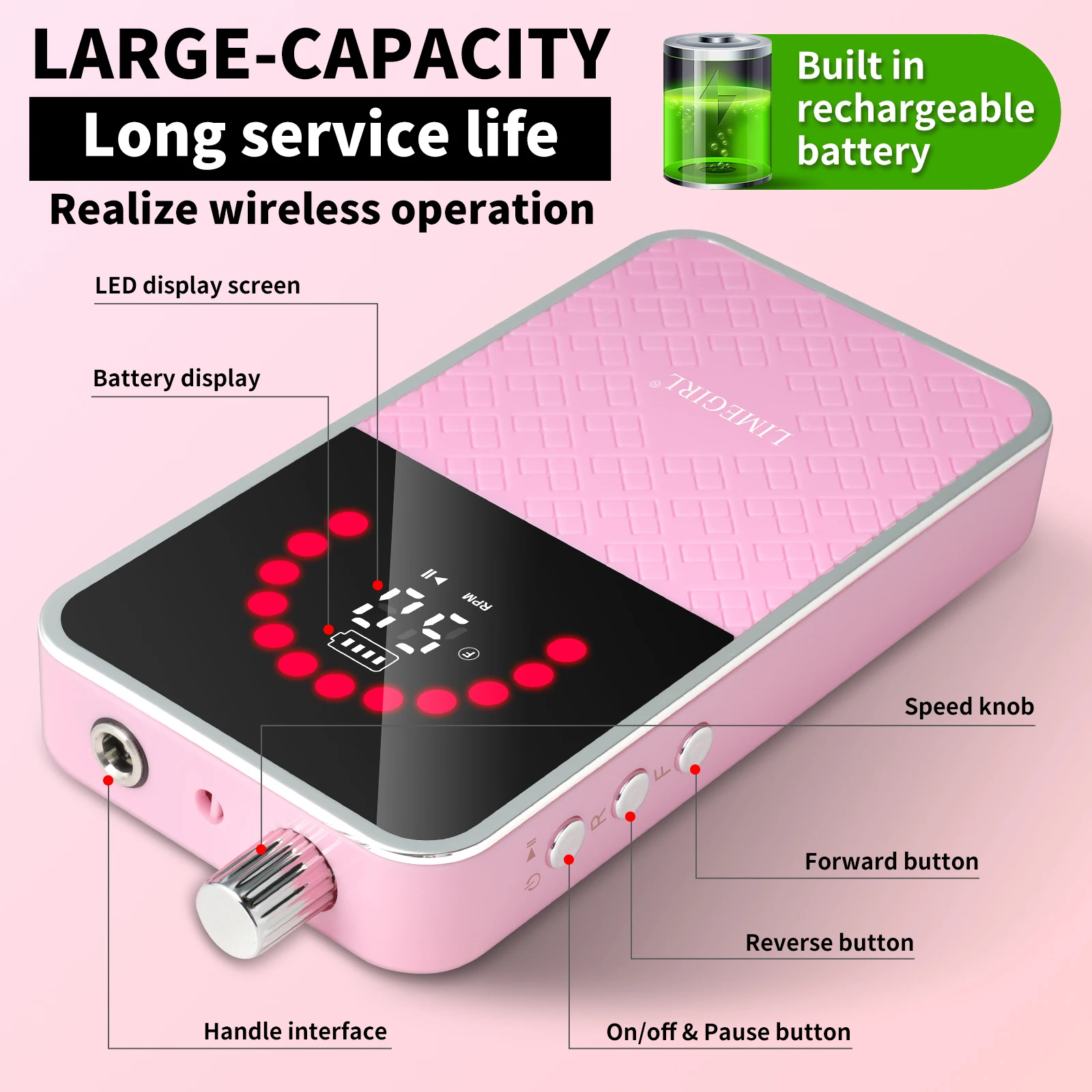 Kit de perceuse à ongles professionnelle 50000 tr/min, lime à ongles électrique pour ongles en Gel acrylique, perceuse à ongles Rechargeable sans fil, Machine à limes électroniques