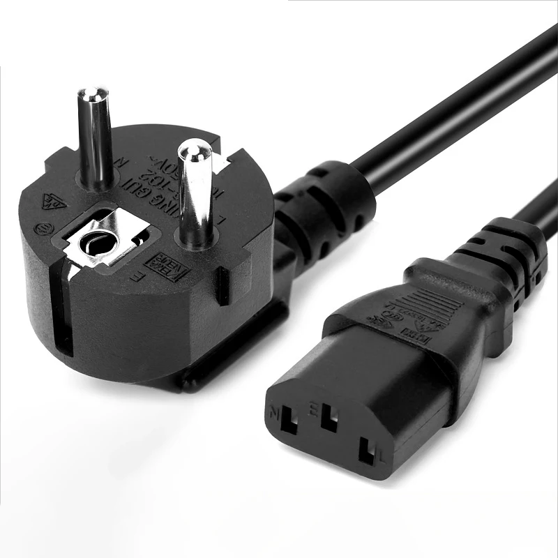 1/1.5/1.8M AC Power Supply Cable EU 3-Prong Plug Connector Copper Wire 3*0.75mm PC Laptop Charging Line For Cooker Computer Host