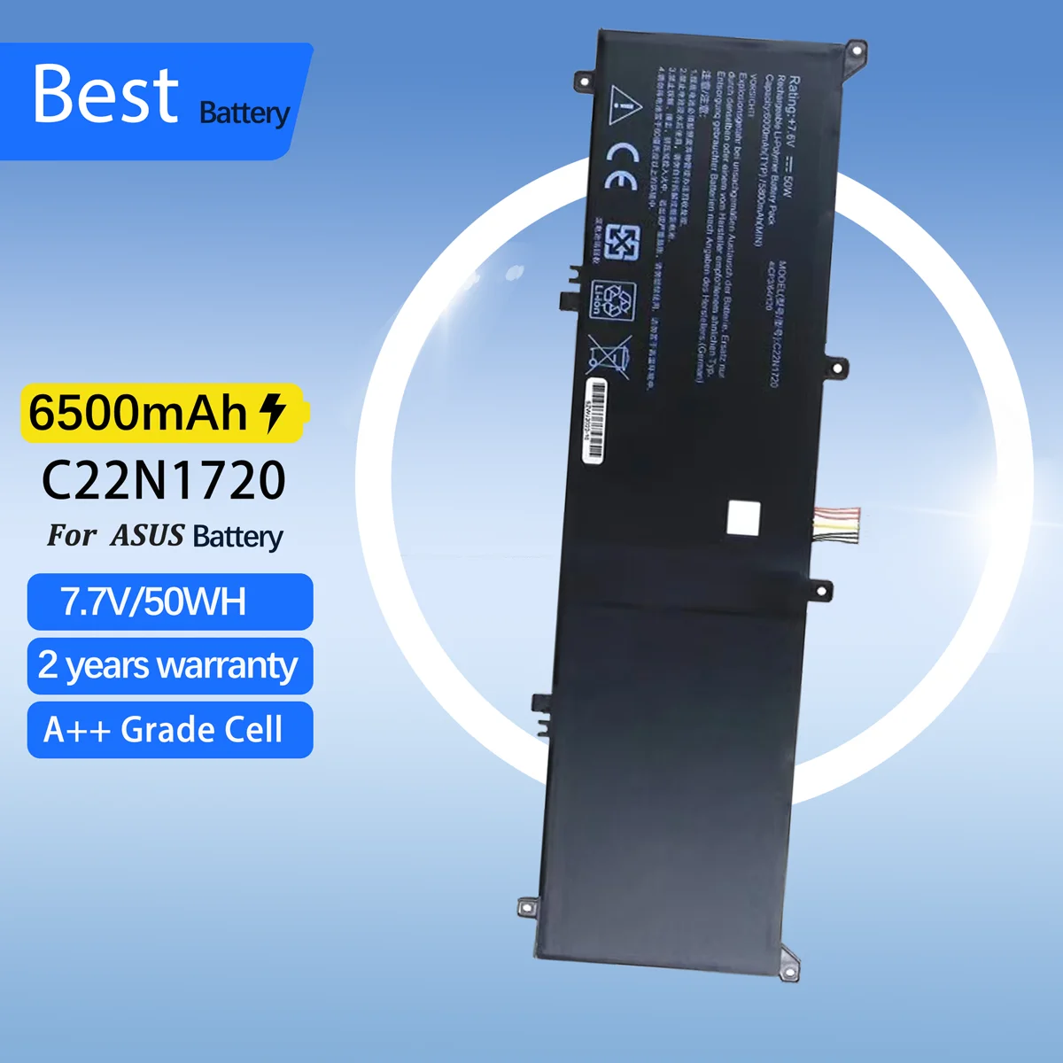 

C22N1720 Аккумулятор для ноутбука ASUS ZenBook S UX391 UX391FA UX391UA UX391FA-AH001T серии ноутбуков 7,7 В 6500 мАч