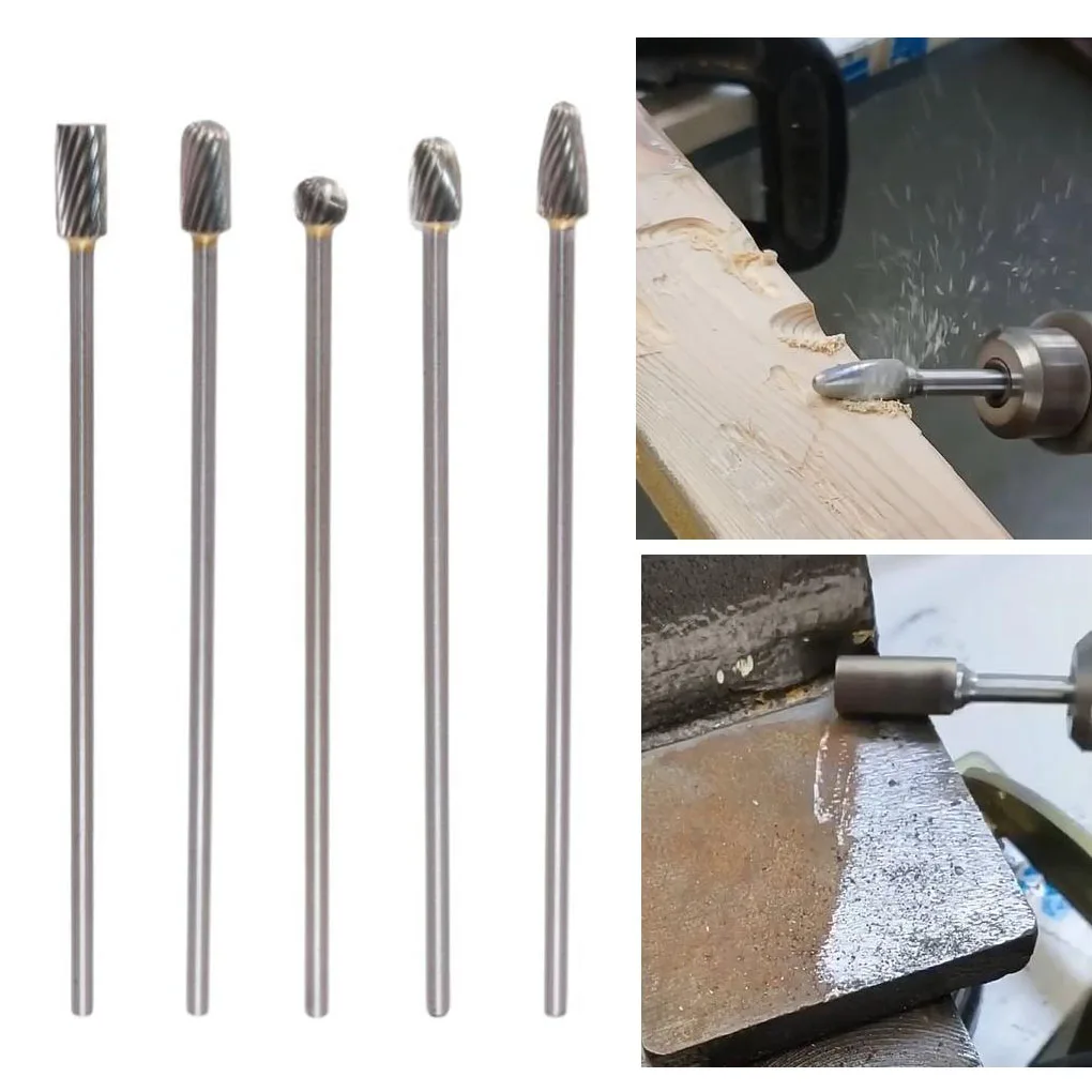 

5pcs 3x6x100mm Long Single Cut Solid Carbide Rotary Burrs Set Rotary Tools Carbide Rotary Burr Die Grinder Abrasive Tool