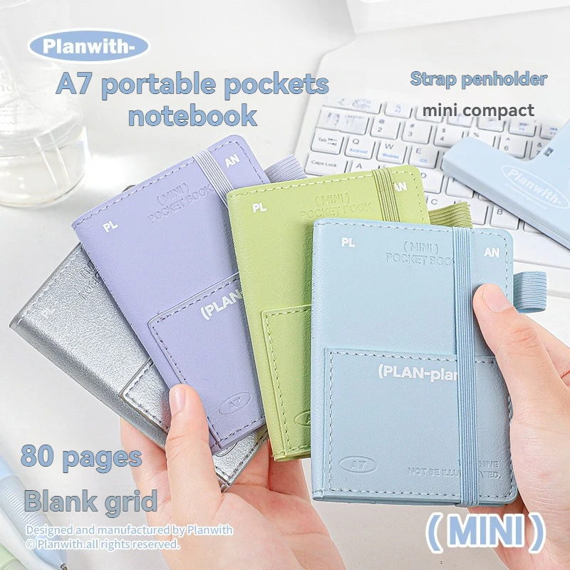 1PC Mini Pocket Notebook High Beauty Student A7 Strap Diary Mini Notebook