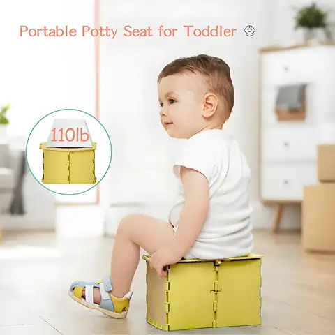 Portable Toddler Potty Seat, Foldable Travel Toilet for Kids - Compact Emergency Potty for Car & Camping
