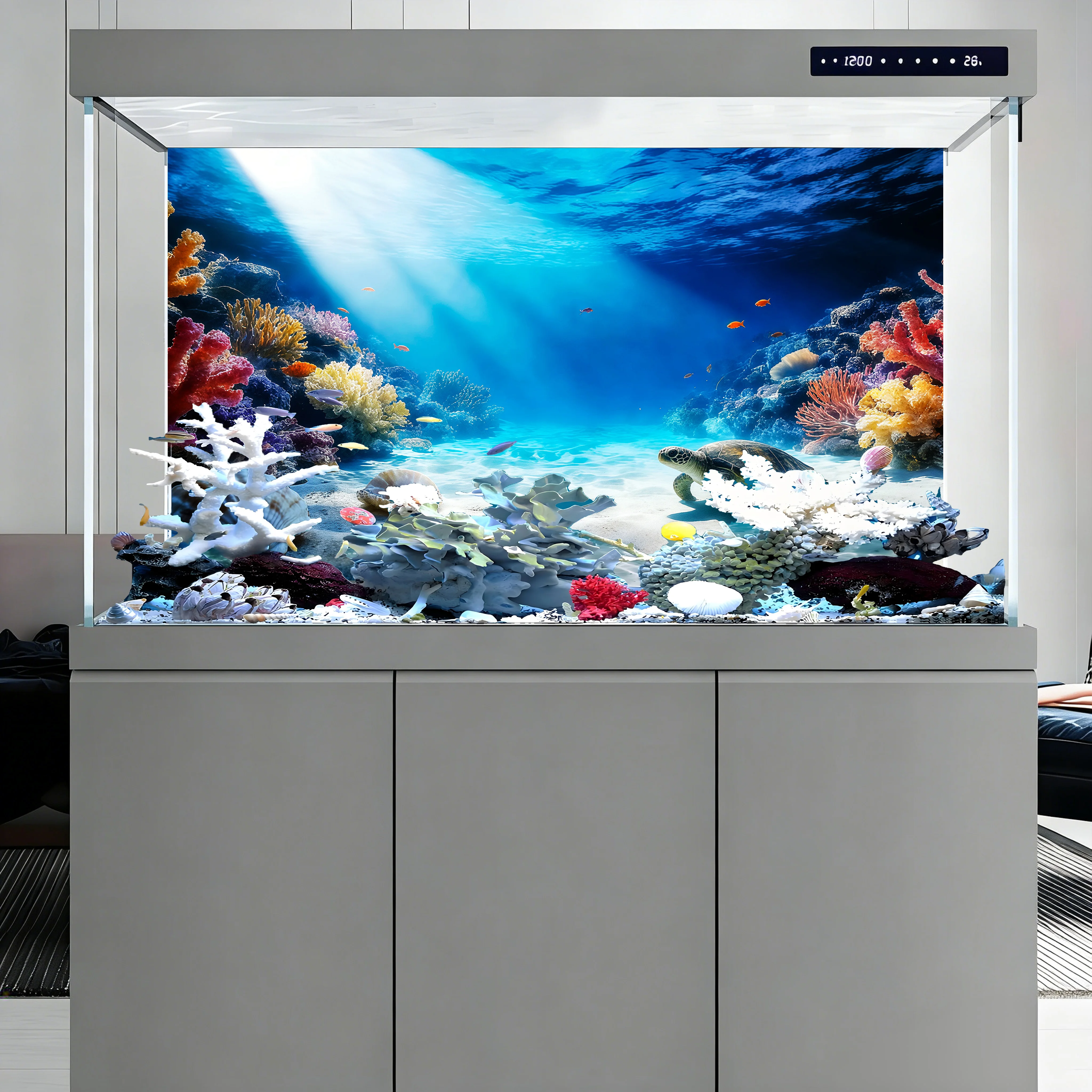 Flussbett-Treibholz, Aquarium-Hintergrundbild, Aquarium-Hintergrundaufkleber, Selbstklebend, Aquarium-Landschaftsgestaltung Dekor – Detail 21
