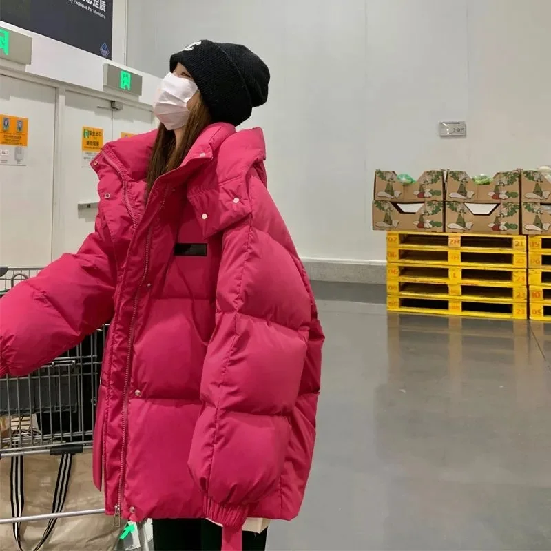 Women's Cotton Coats 2025 Autumn Winter Jacket New Plus Size Thickened Fashion Casual Hoodie Solid Color Keep Warm Parker Jacket