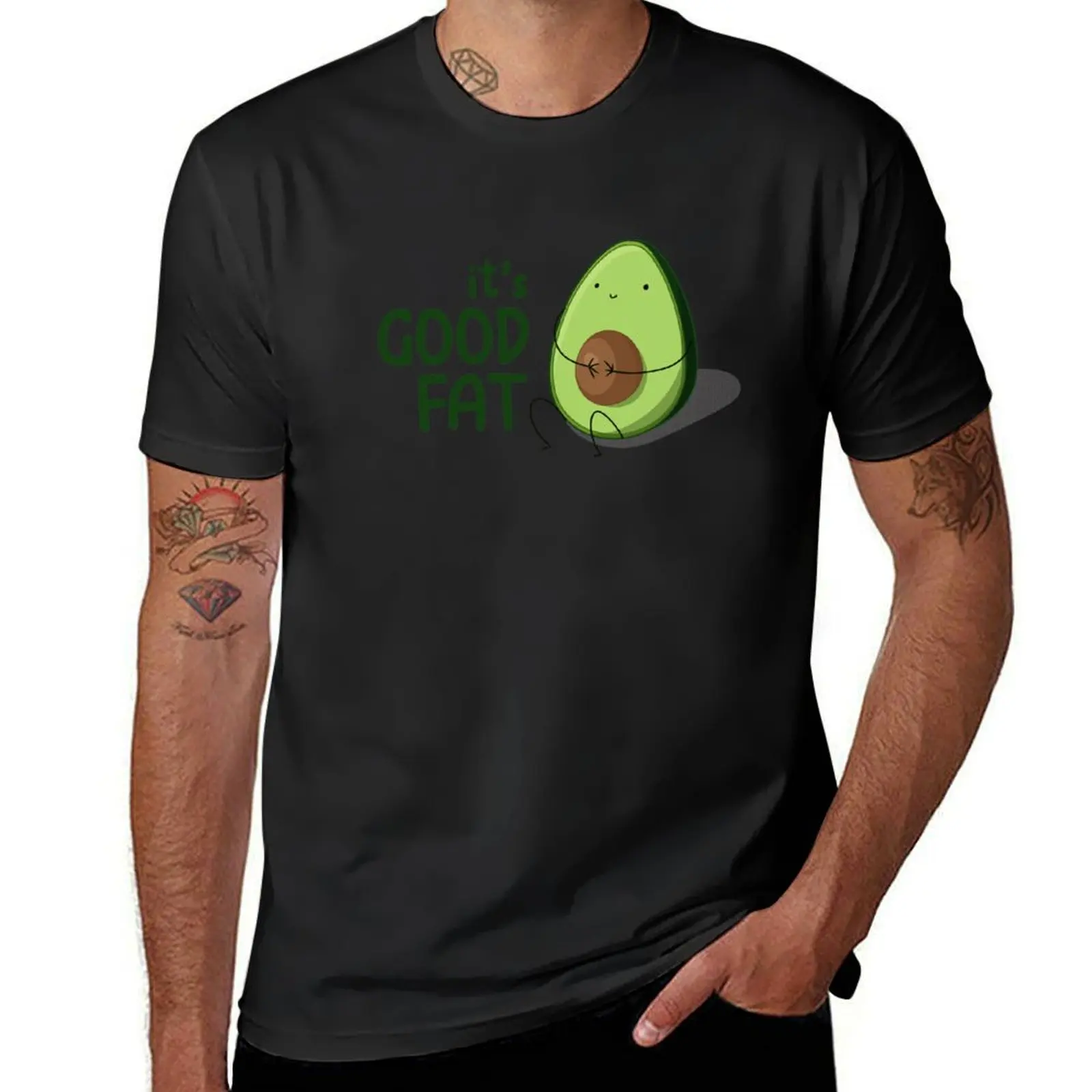 

Cute Kawaii Avocado Good Fat T-Shirt korean fashion summer clothes oversized blanks Men's t shirts