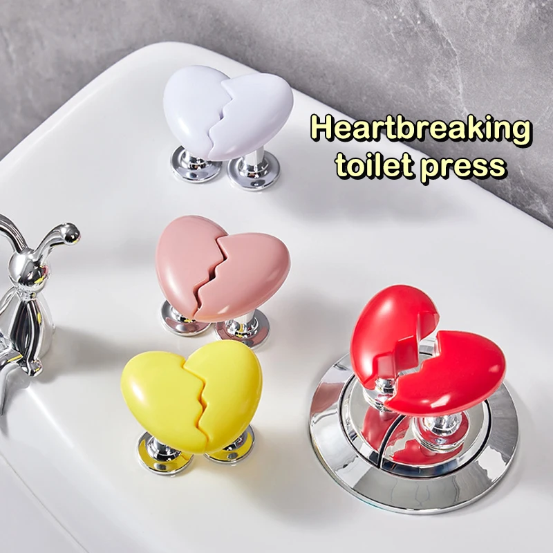 

Toilet Button Broken Heart Shape Toilet Press Button Water Tank Push Switch Nail Art Assistant Cabinet Door Drawer Handle