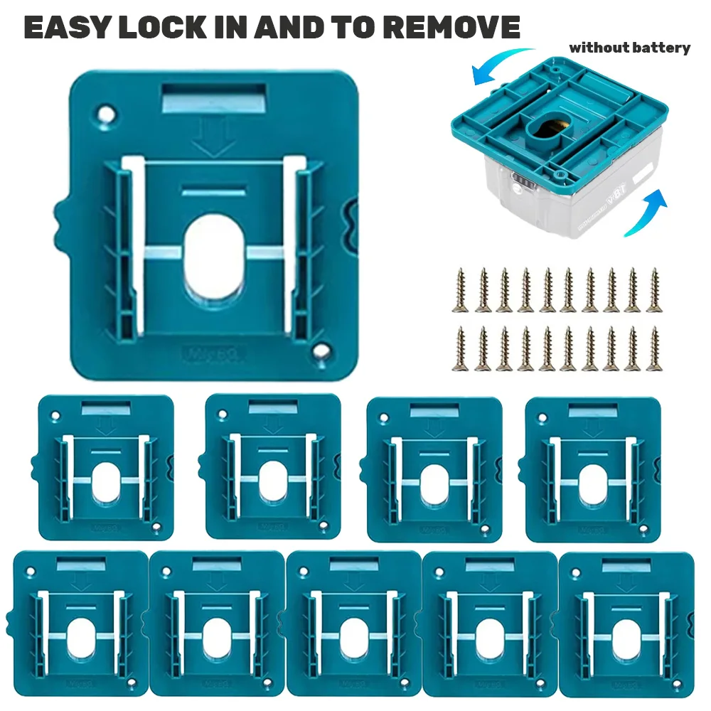 

10 упаковок держателей аккумулятора для Makita 18 В, настенный держатель док-станции, подходящий для BL1860 BL1850 BL1840 BL1830 с 20 винтами