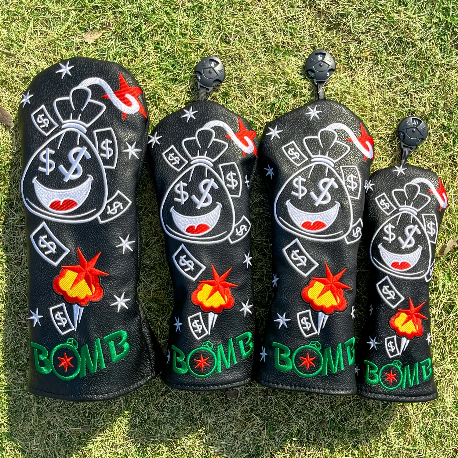 1pc/4pcs Golf Club Headcovers Suitable for - Compatible for Driver, Fairway, Heads: Money Design Club Protective Cover image 2