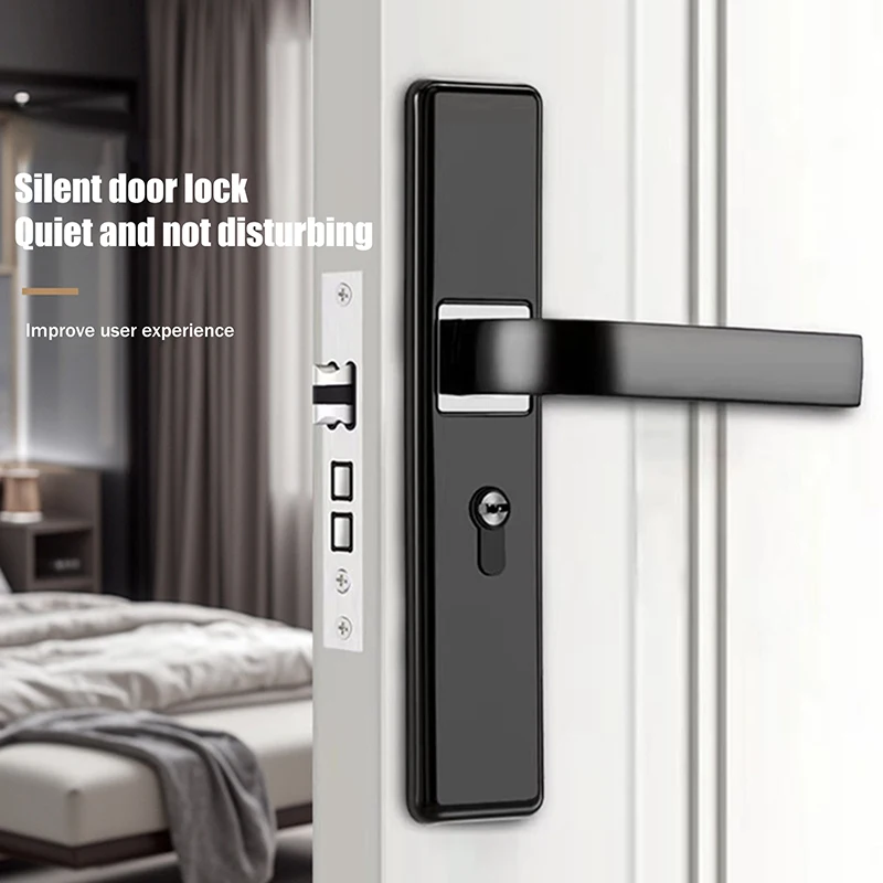 1 قطعة المنزل العالمي قفل الباب الحمام غرفة نوم قفل سبائك الألومنيوم مقابض الأبواب استبدال قفل الباب سلامة دائمة جودة عالية #3