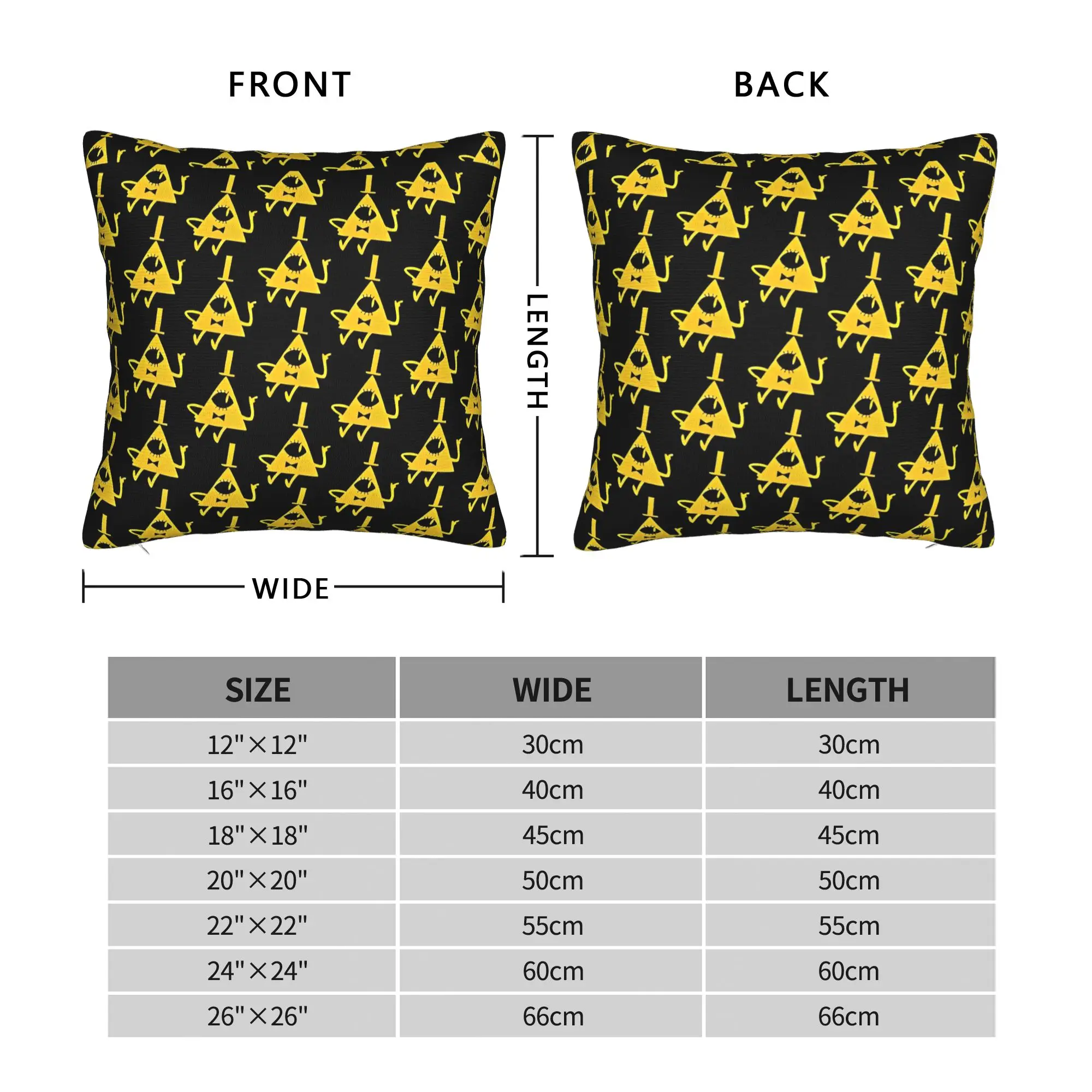 Bill Cipher  Square Pillowcases Polyester Bed Car G-Gravitys F-Falls Cushion Cover Cool Home Decoration Pillow Cover 40*40