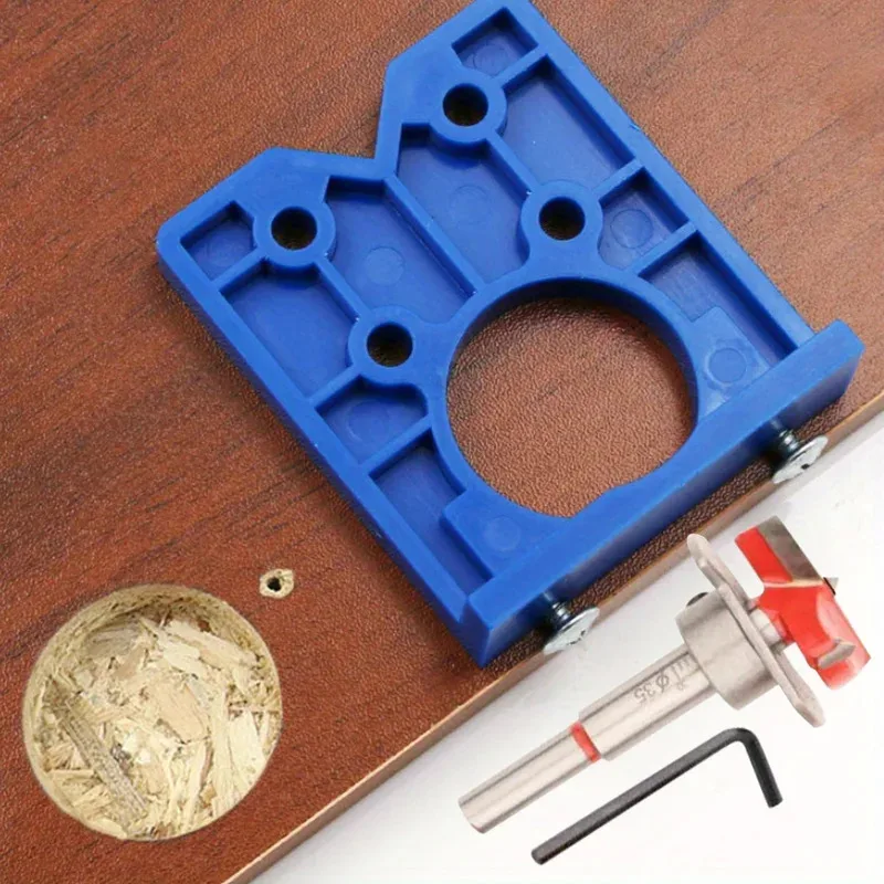 Woodworking  Concealed Hinge Template with 35mm Bit Set Lightweight Positioner for Accurate Cabinet Hinge Installation Diy Tools
