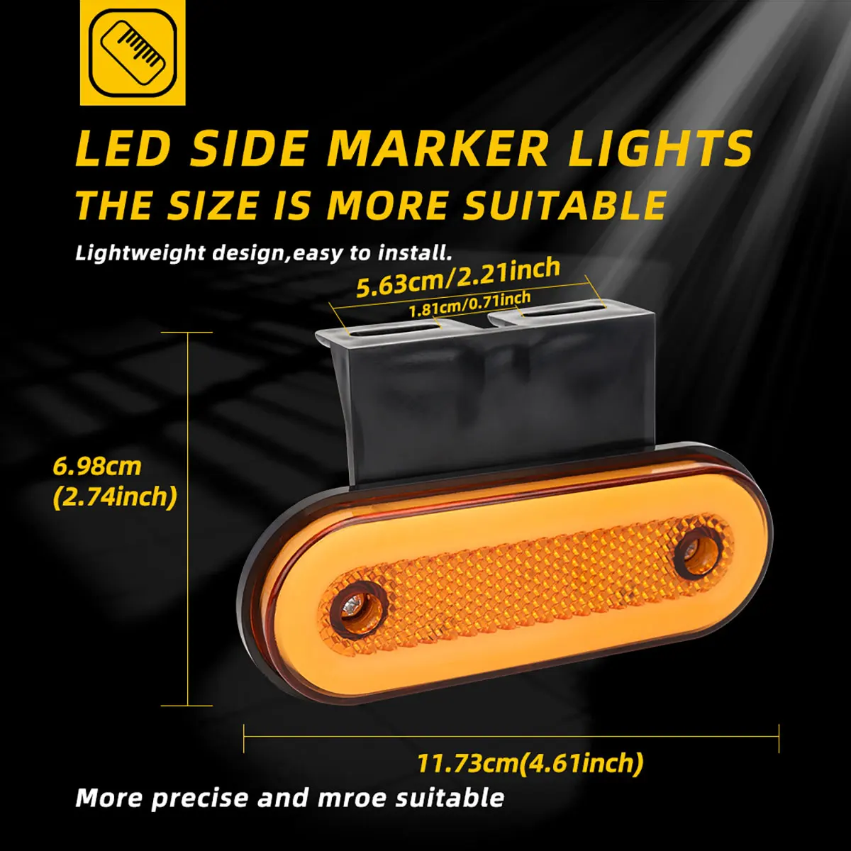 4Pcs 12V 24V LED Truck Side Marker Light 20SMD Universal Trailer Clearance Signal Lights for Truck Accessories