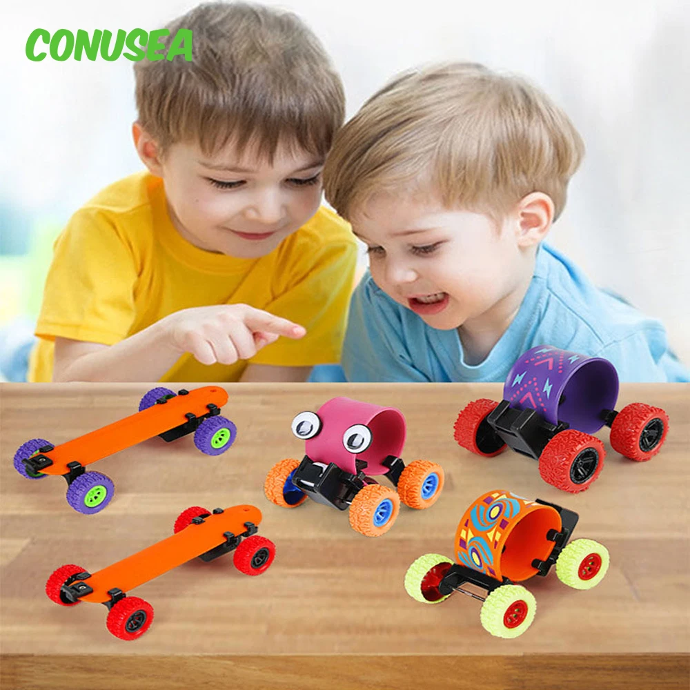 Creative Skateboard Car Model Children's Toy Stunt Car Boy's Watch Car Is Resistant To Falling and Rolling Back Off-Road Vehicle