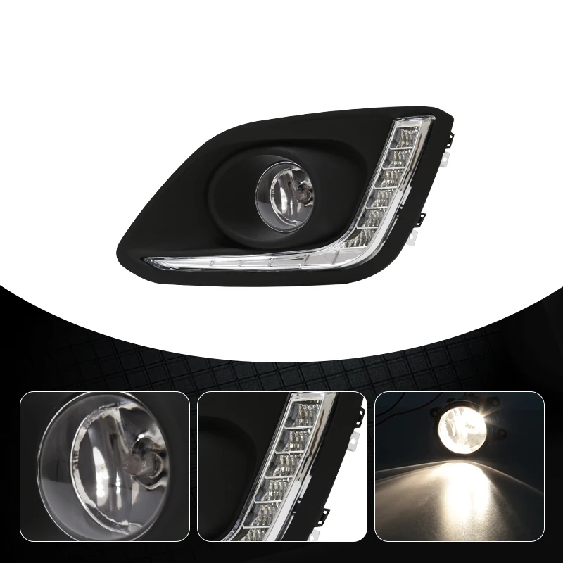 Car LED Daytime Running Light Fog DRL Bumper Driving Lamp For Suzuki Swift 2014 2015 2016