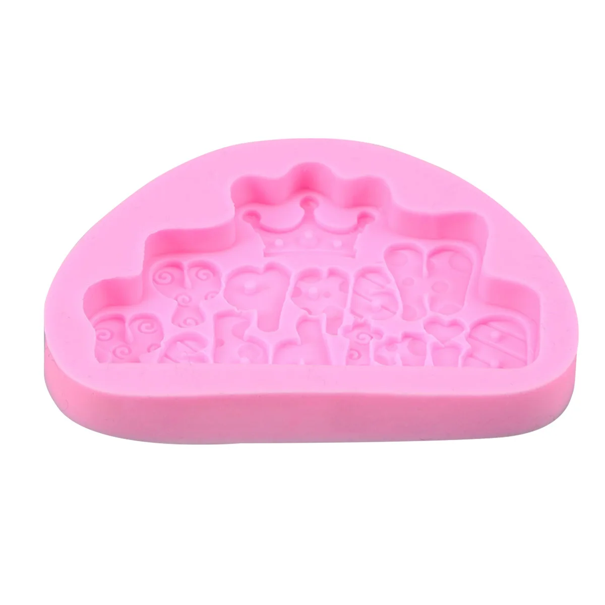 

Birthday Cake Silicone Mold Pink Candy Chocolate Fondant Flexible Reusable DIY Mold Oven Microwave Dishwasher Safe