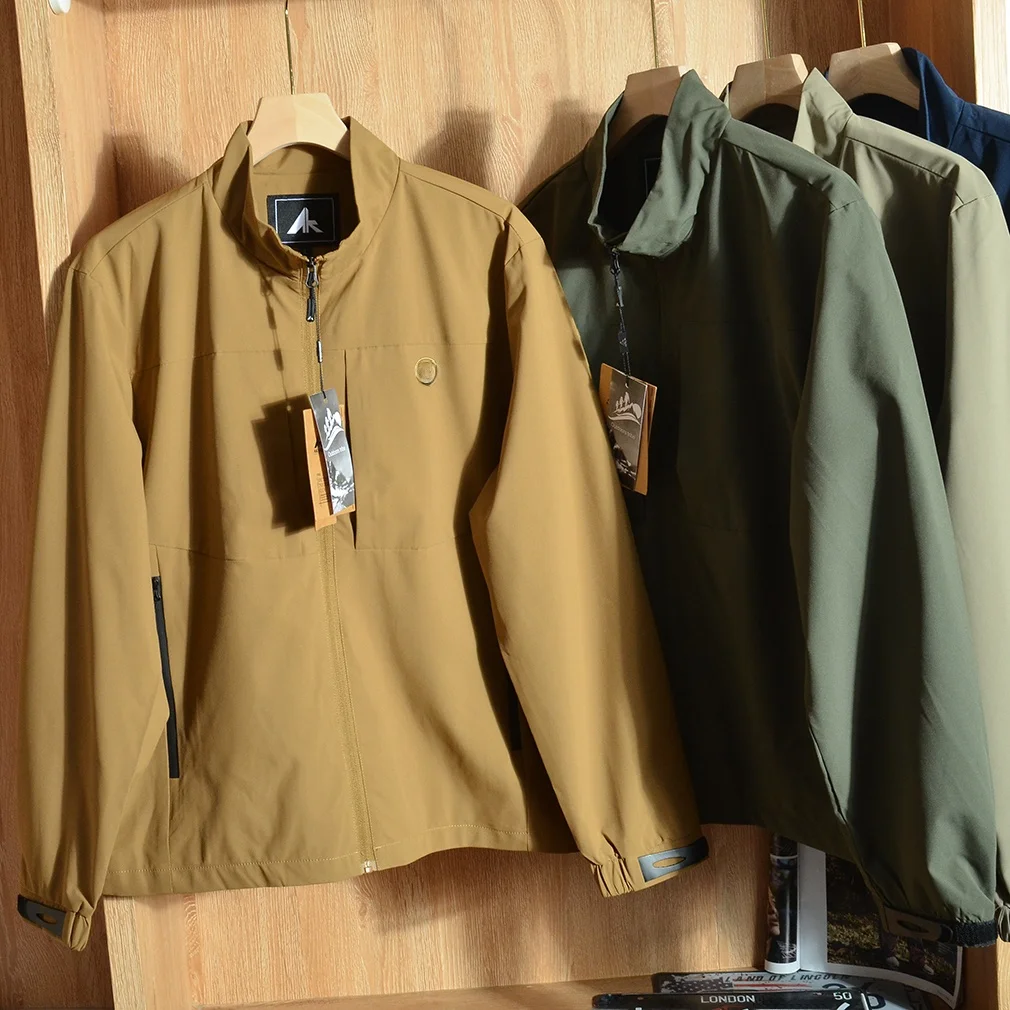 

Faionable Outdoor Men's Jaet Stand Collar Windproof Waterproof Spring Autumn Versatile Spor Outerwear Urban Sle Long ...