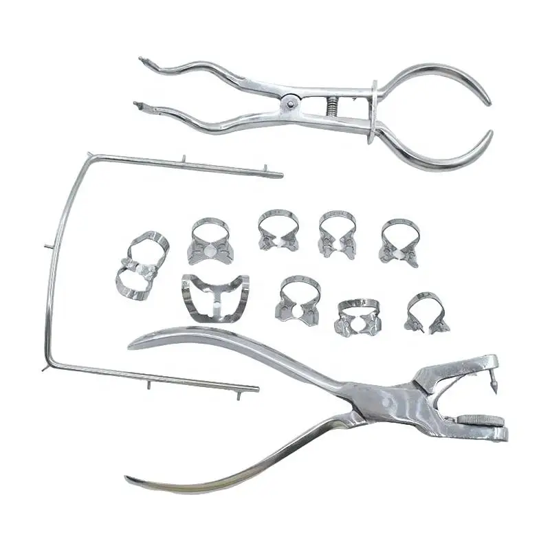 

Профессиональный полный набор для резиновой изоляции из нержавеющей стали: зажимы, рамка, перфоратор, щипцы