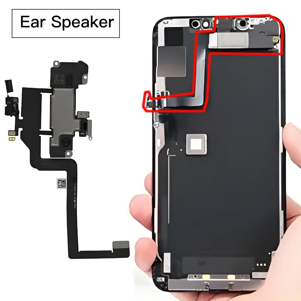 

Ear Speaker With Flex Cable For iPhone X XR XS 11 Pro Max Top Loud Speaker Ear piece Include Microphone Light Sensor