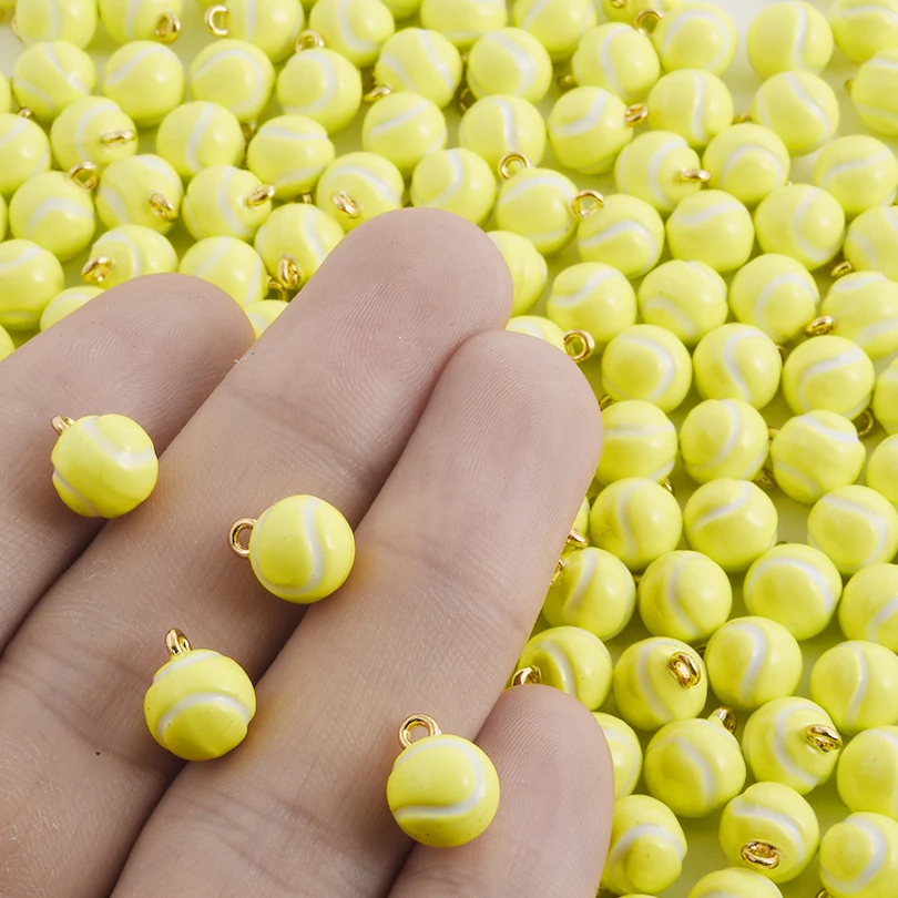 3/5/10pcs Alloy Colorful Sports Baseball Ball Charm Pendant Handmade Personalized Necklace Earrings Bracelet Jewelry Accessories
