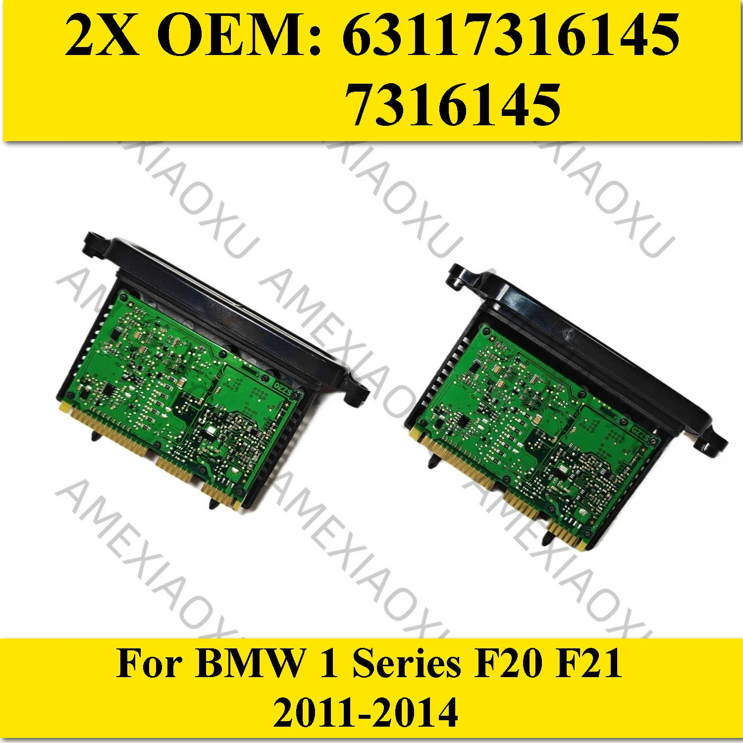 

Well 2X 63117316145 Car Xenon Headlight LED TMS Driver Module For BMW 1 Series F20 F21 2011-2014 7316145 AMEXIAOXU