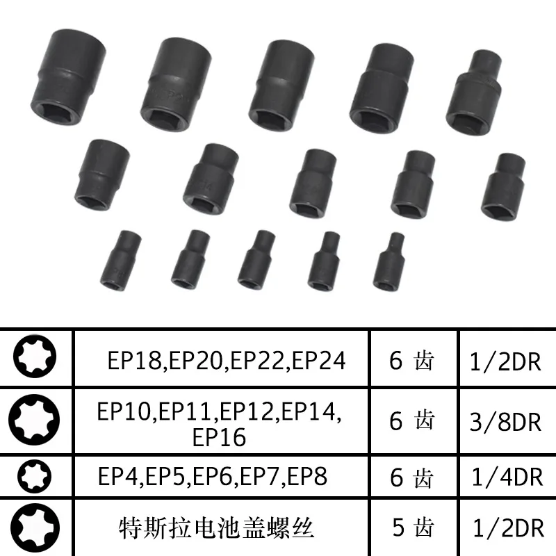 For Tesla Battery Cover Bag Screw Removal Tool EP Five Flowers and Six Flowers Wrench Special Pentagonal Tooth E-shaped Sleeve