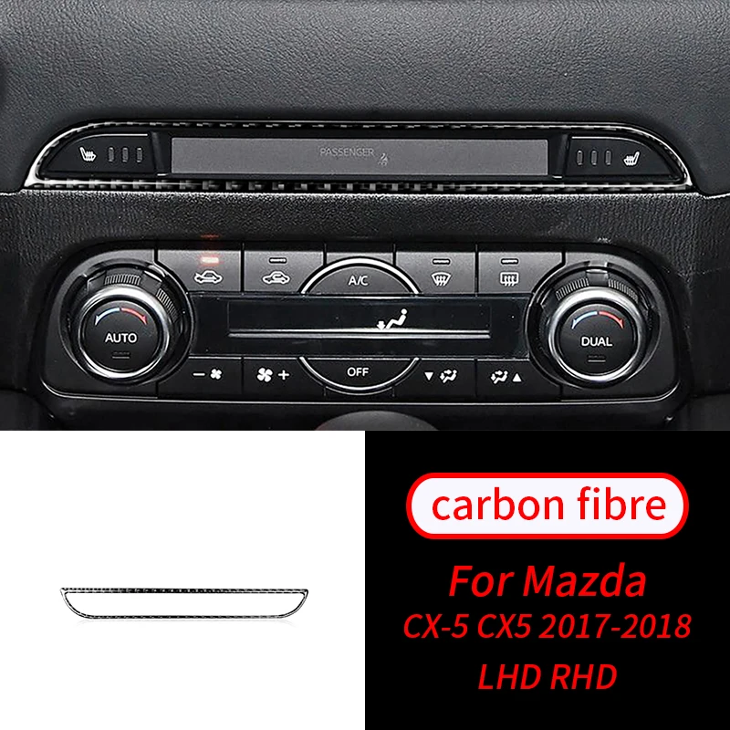 

For Mazda CX-5 2017 -2018 1PCS Real Carbon Fiber Seat Warm Button Panel Trim Car Interior Accessories Car Interior Supplies