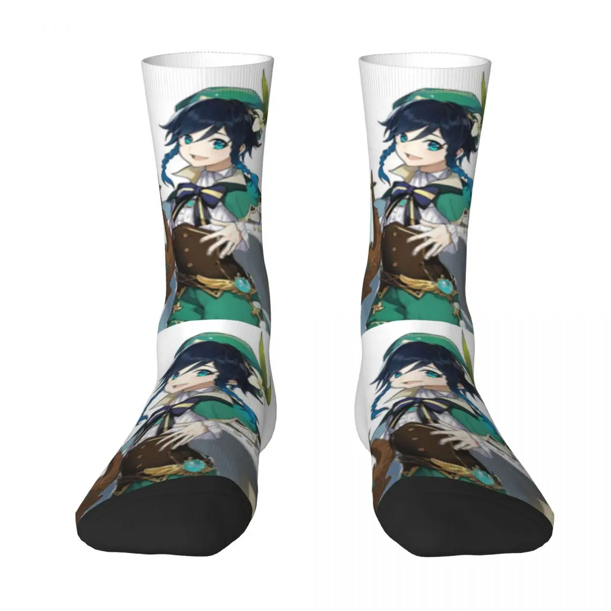 Genshin Impact Venti Novelty Socks, Meias Presente, Homens, Mulheres, Primavera, Verão, Outono, Inverno, Movimento