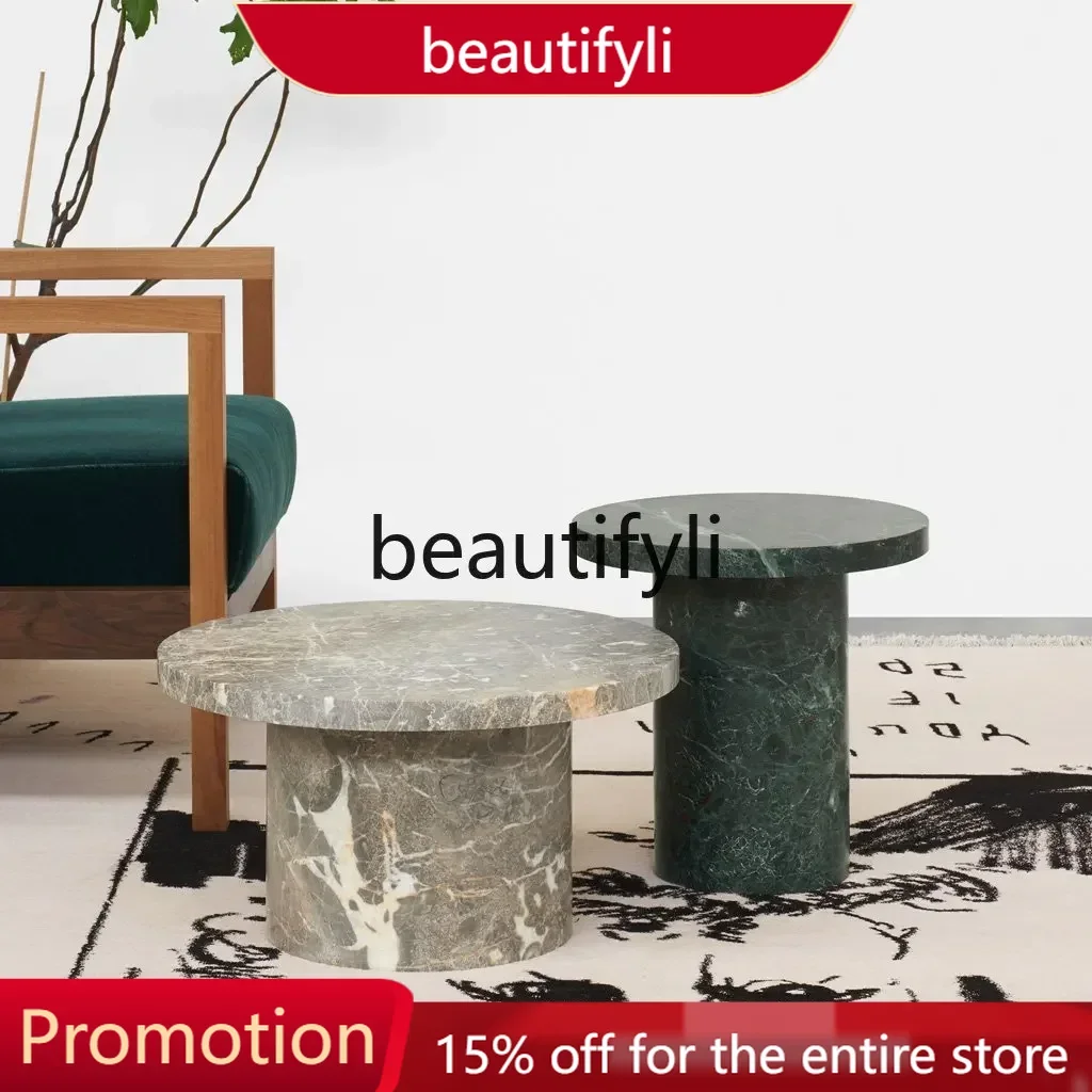 

X188 Minimalist natural marble edge, Nordic minimalist creative living room sofa corner, personalized bedside table