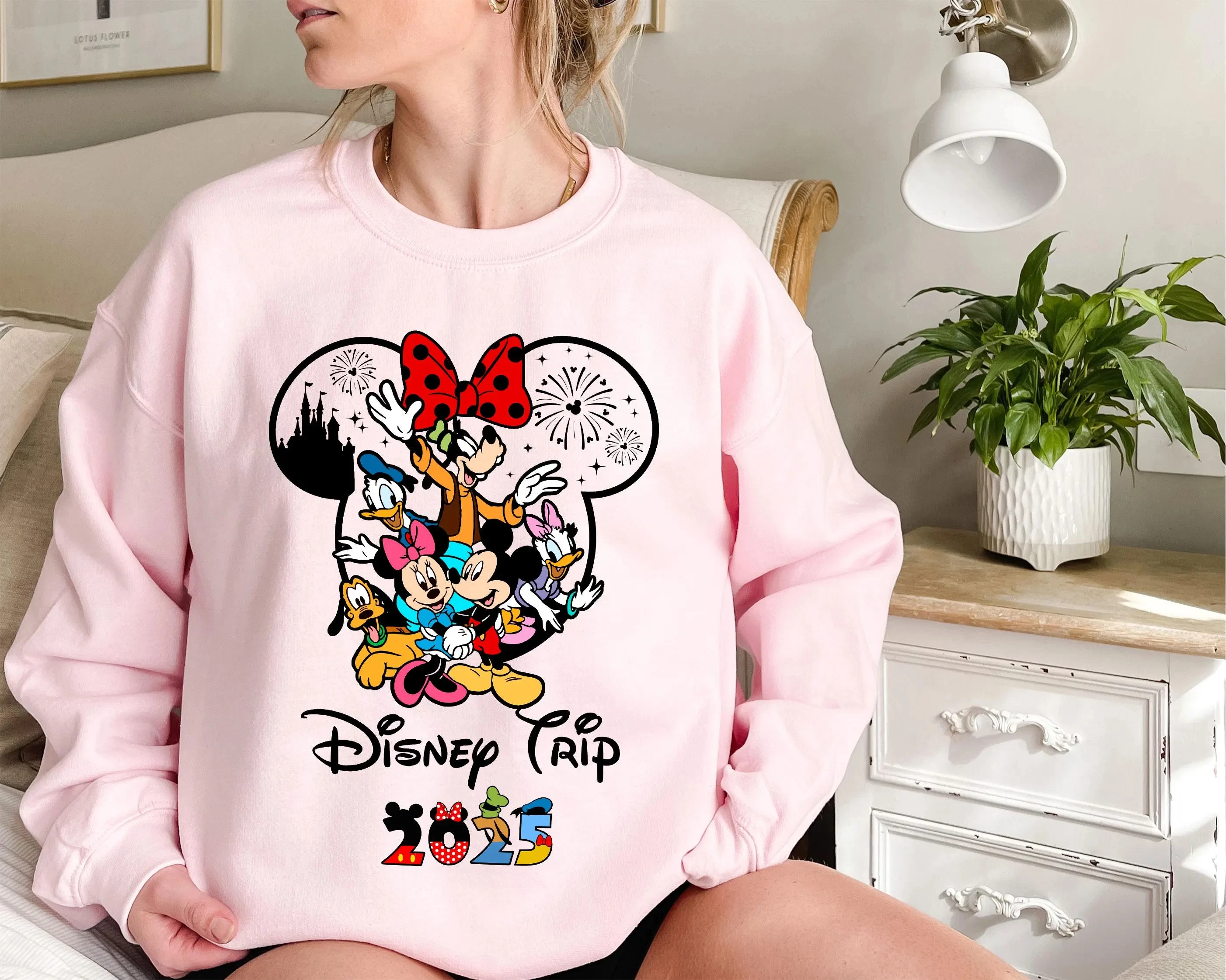 ديزني 2025 رحلة البلوز ميكي ميني الأسرة عطلة هوديي ديزني شخصية قميص الاطفال ديزني ملابس ديزني عطلة هدية