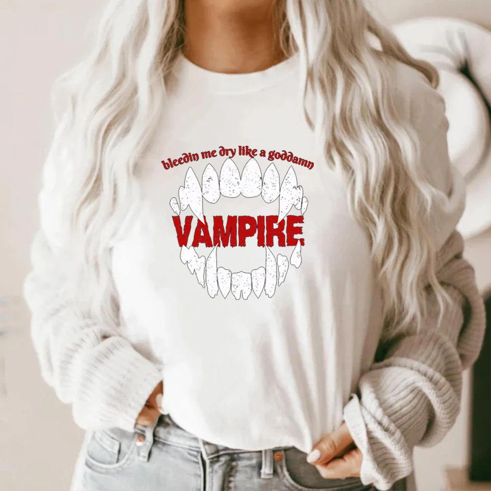 Like A Goddamn Vampire T-Sirt Unisex Gift For Olivia Fan Rodrigo Halloween Horror Short Sleeve Shirt Vintage Graphic Top