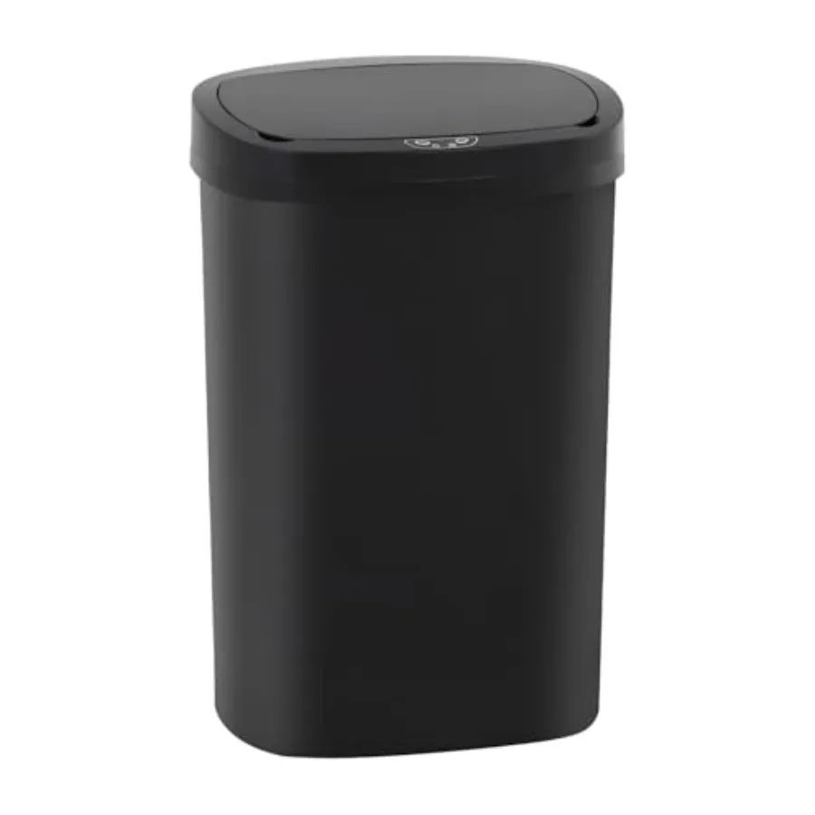 

13 Gallon Trash Can with Lid Automatic Touchless Garbage Can Odor Control Modern Oval Design Easy to Clean Fits Any Kitchen Bat