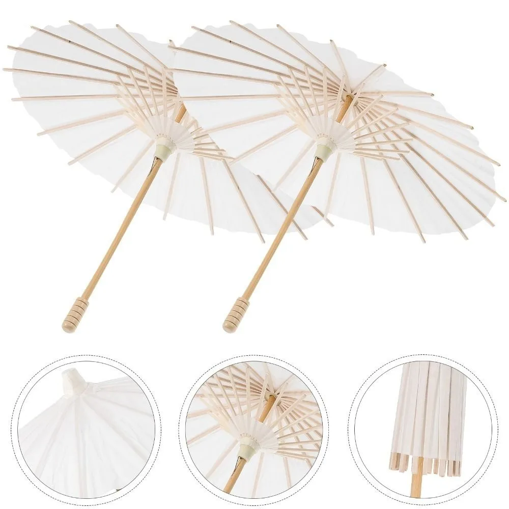 

1Pcs Wedding Birthday for Baby Shower DIY Handmade Long-handle Painting Supplies Photography Prop Dance Prop Paper Umbrella