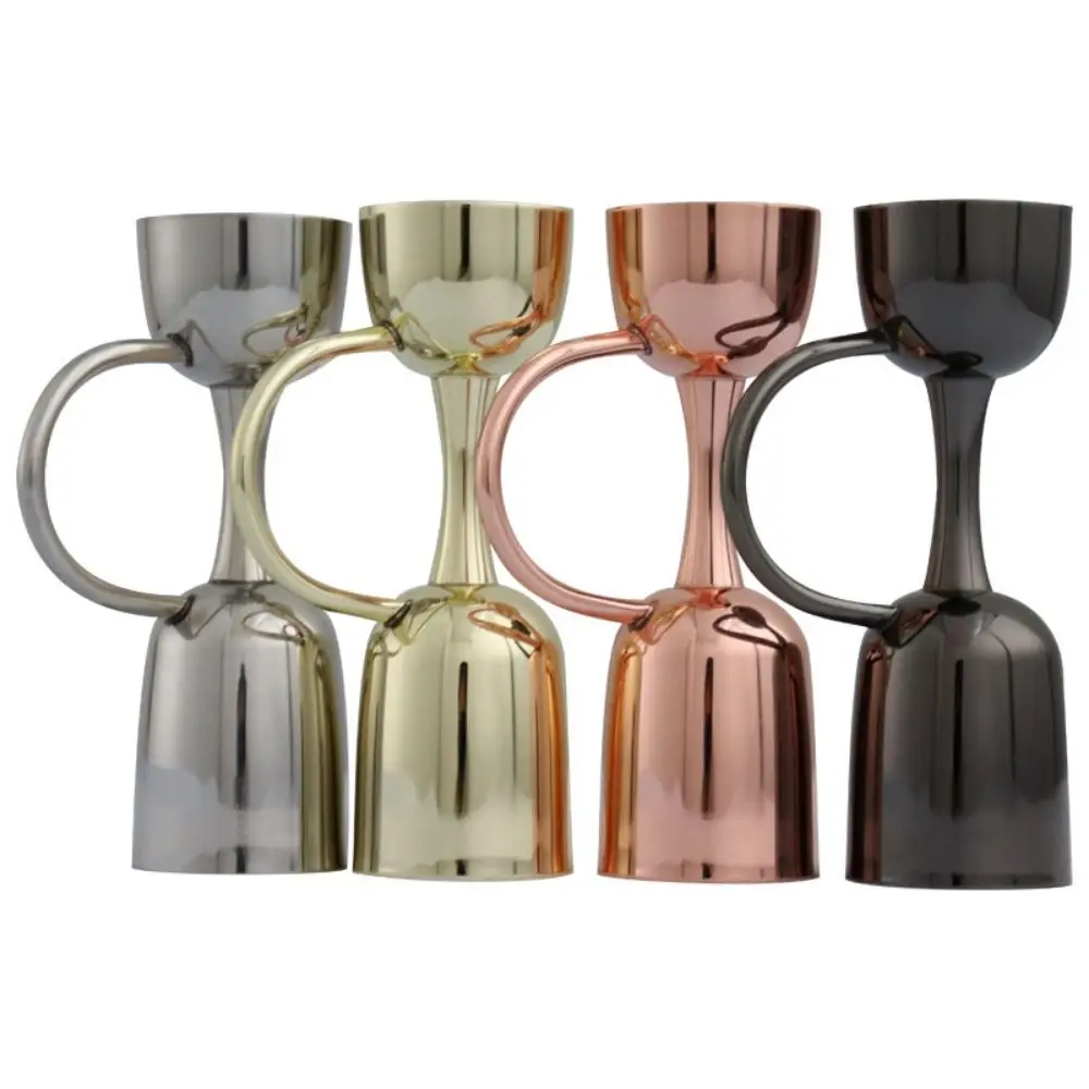 Double-ended Cocktail Jigger Measurements Scale Inside Stainless Steel Dual Measuring Cup Comfortable Grip Handle Rust-proof