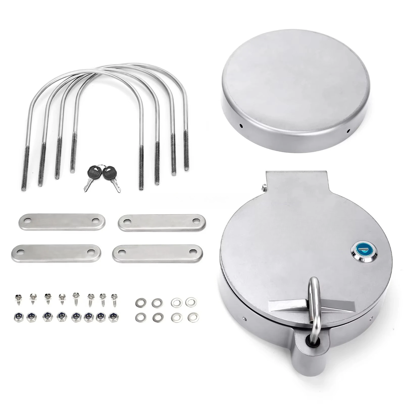 The universal conduit bracket kit installs 8-inch PVC tubing without drilling holes