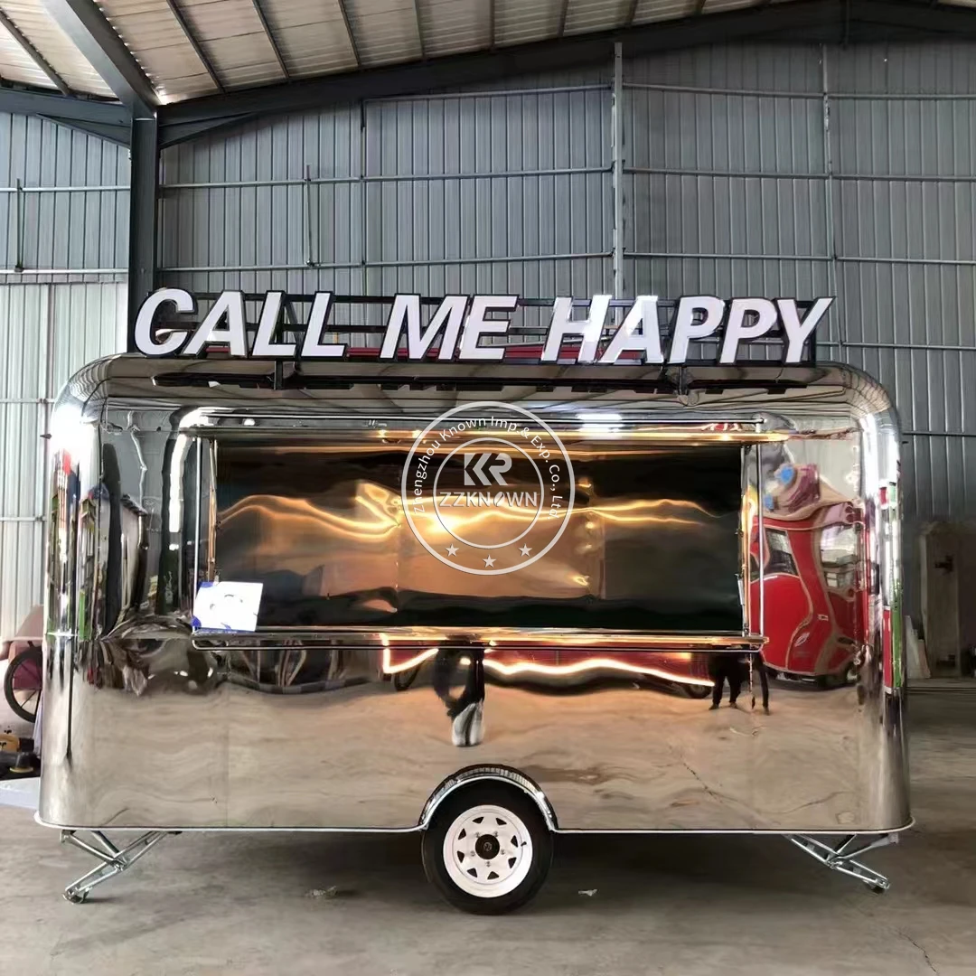 Street Snack Truck Restaurant Concession Food Truck Trailer Custom Kitchen Equipments Hot Dog Fast Food Kiosk For Sale