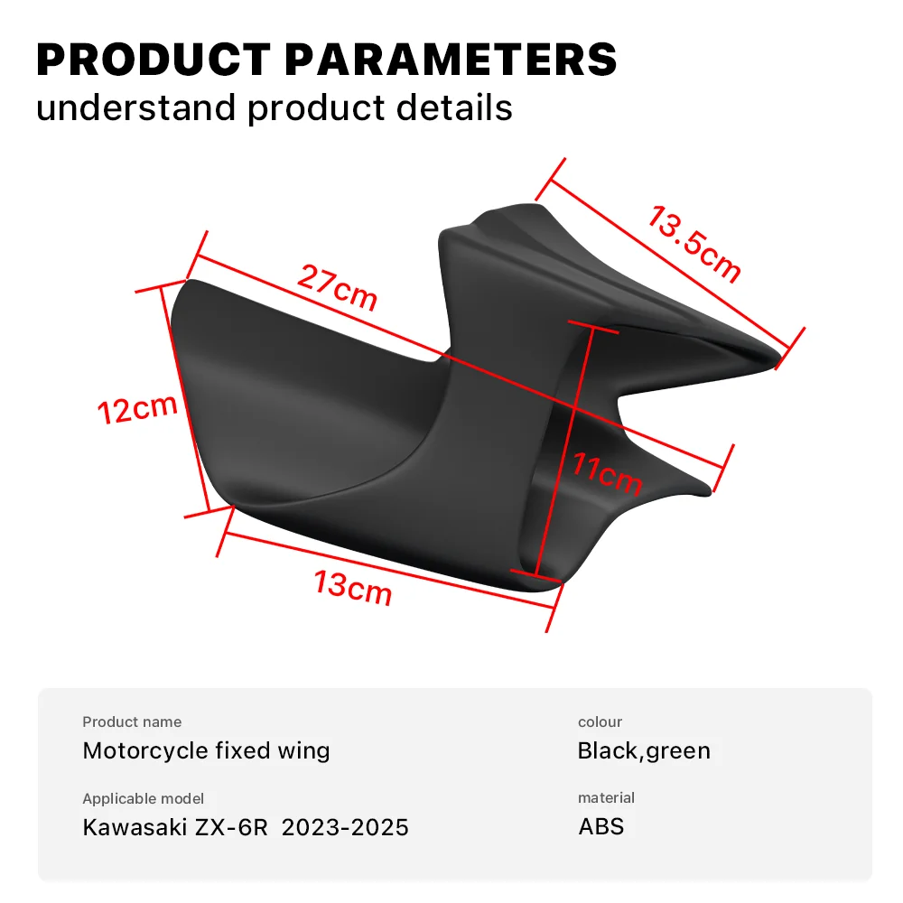 Asas de Ventos para Kawasaki ZX-6R 2023-2025 Verde
