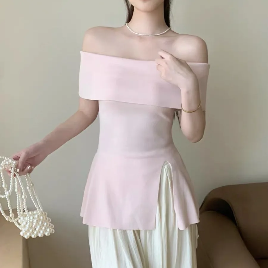 

Sweaters Jumpers Pullovers Women Damen For Pink Gothic Asymmetrical Zip BF Y2K Professional Work Business Cashmere Modern Design