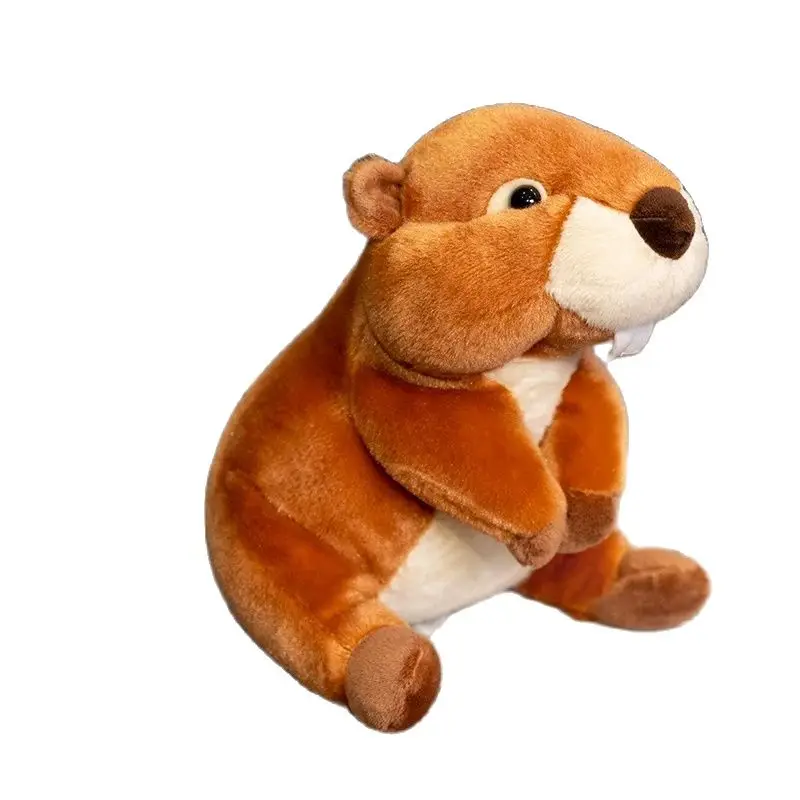 Jouet en peluche castor marmotte pour la décoration intérieure, jouet kawaii mignon, simulation d'animaux sauvages, beurre réaliste, cadeau de Noël, 20cm