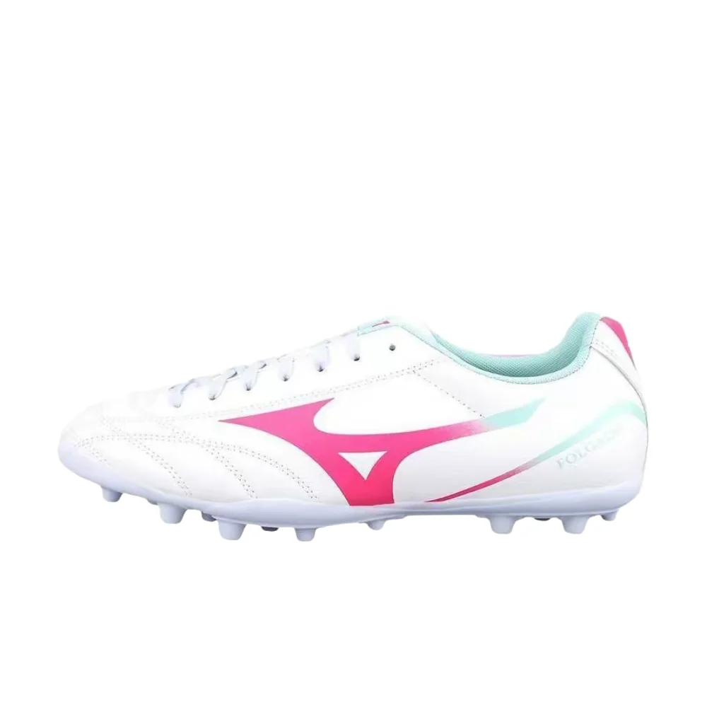 Mizuno Men's AG Soccer Cleats  White/Pink, Comfortable & Lightweight, Non-Slip Outsole, Durable & Breathable Upper P1GA249430