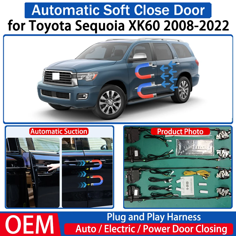

for Toyota Sequoia XK60 2008-2022 Car OEM Automatic Soft Close Door Electric Suction Kit Auto Power Closing System Plug＆play