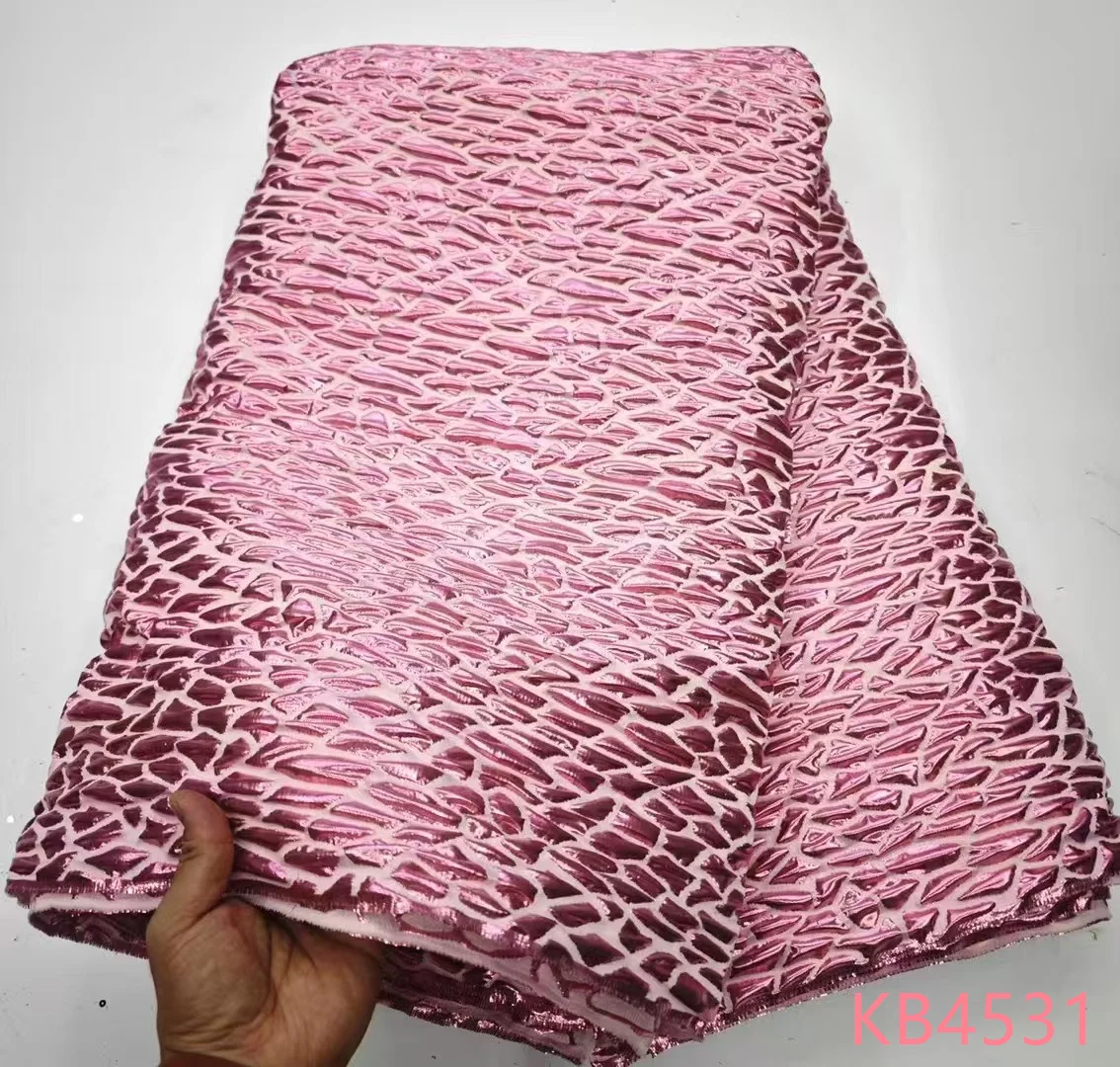 2025 Latest Pink Damask Cloth Brocard Brocade Fabrics High Quality White Brocade Jacquard Fabrics Tulle Lace For Sewing KB4531