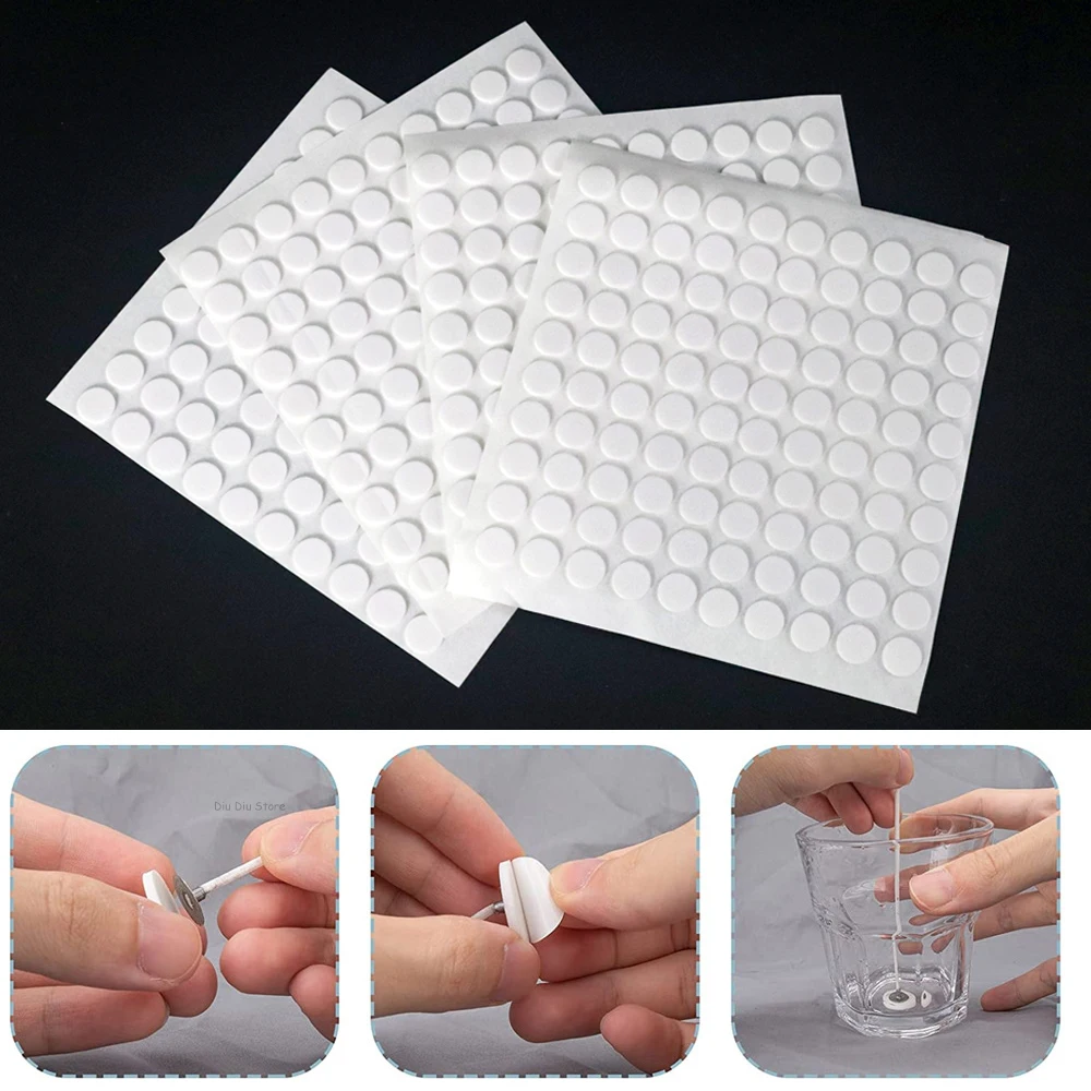 200pc naklejki na knot ze świecami samoprzylepna pianka żaroodporna podwójna taśma dwustronna do DIY wosk uchwytu mocowanie do odlewania świec